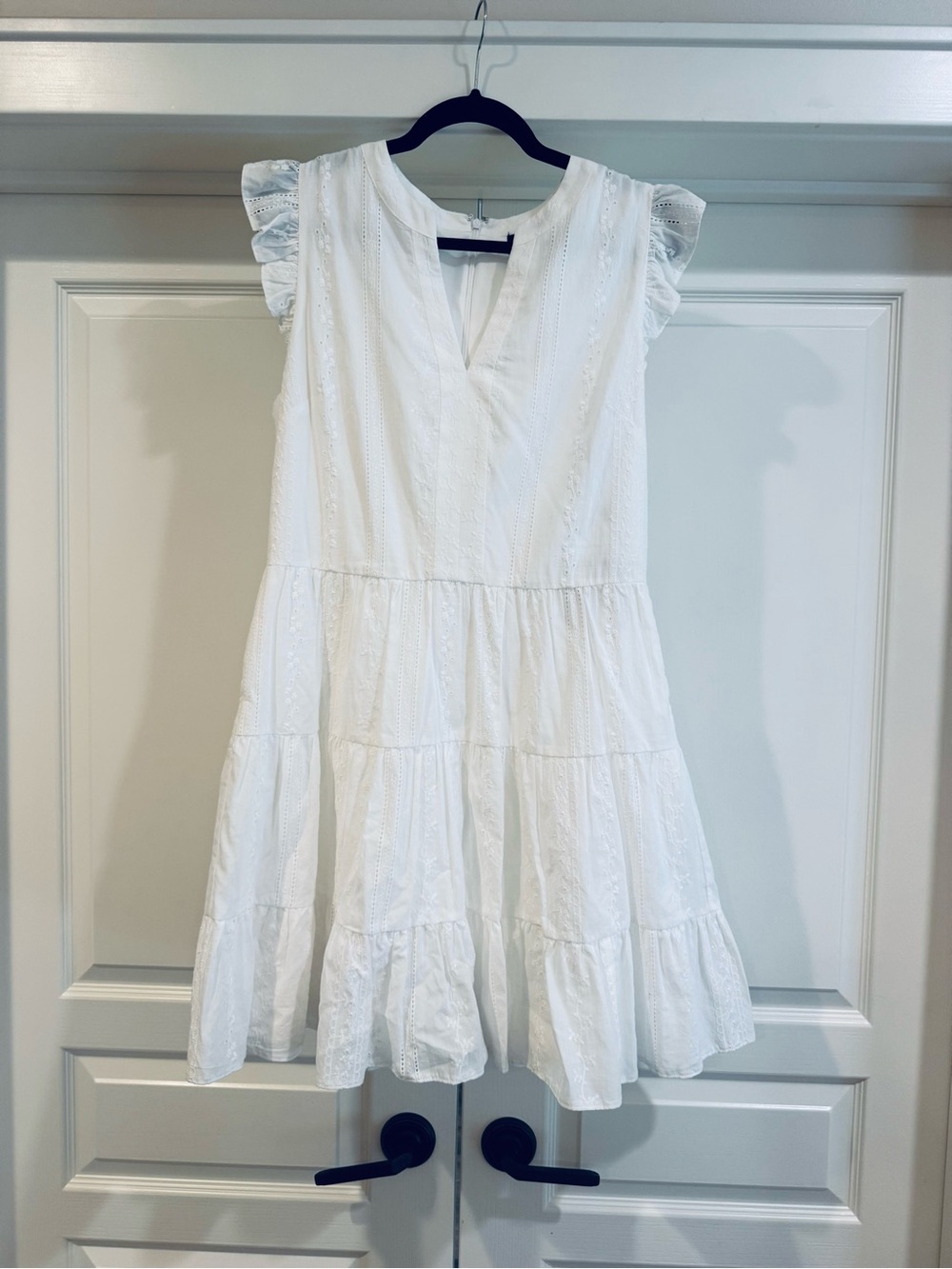 White Eyelet Tiered Women’s Dress